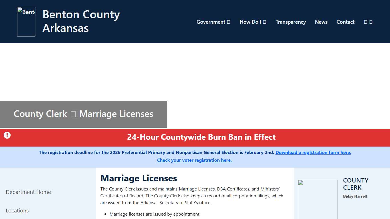 Marriage Licenses - County Clerk
